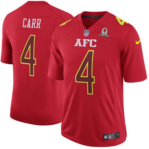 Nike Raiders #4 Derek Carr Red Men's Stitched NFL Game AFC Pro Bowl Jersey